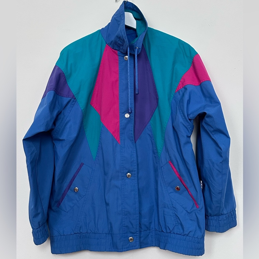 VINTAGE 90s Women's Colorblock Windbreaker